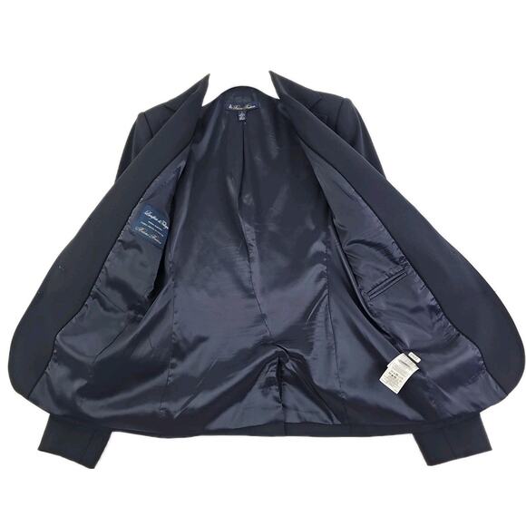 Brooks Brothers~Woman Size 0~ Midniht Blazer Wool Blend Linen Jacket Office Wear - Picture 5 of 16